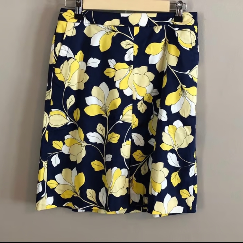 Floral Navy and Yellow Women's Skirt